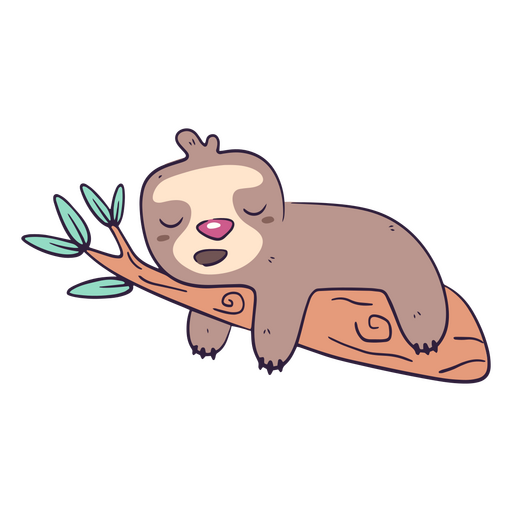 Cute sloth sleeping animal PNG Design