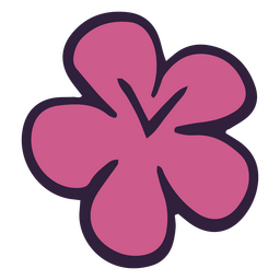 Flor rosa plana con semillas Diseño PNG