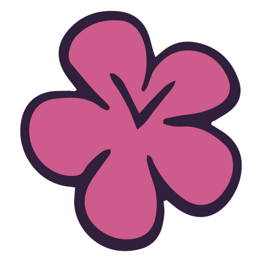 Flor rosa plana con semillas Diseño PNG