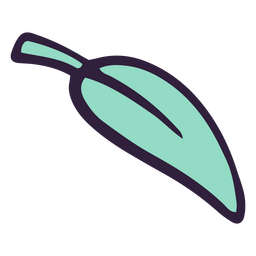 Ilustração plana de folha azul Desenho PNG