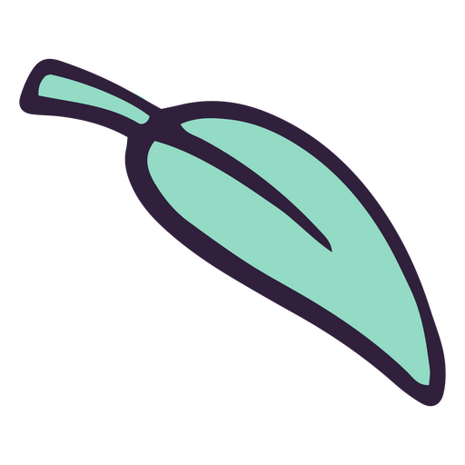 Ilustração plana de folha azul Desenho PNG