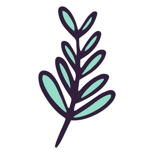 Folhas azuis no buquê Desenho PNG