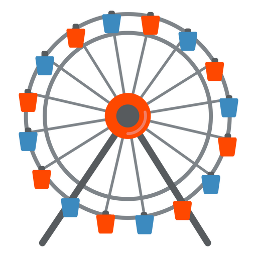 Ícones de circo plano de roda gigante Desenho PNG