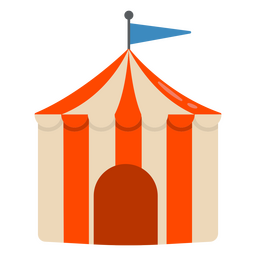 Iconos de circo plano carpa