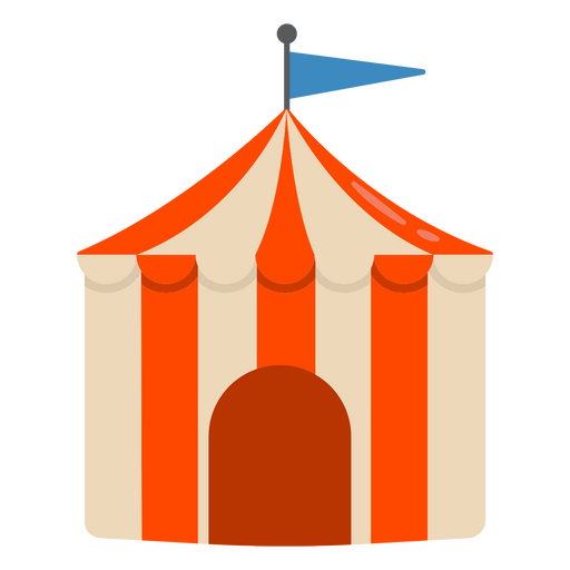 Ícones de circo plano de tenda