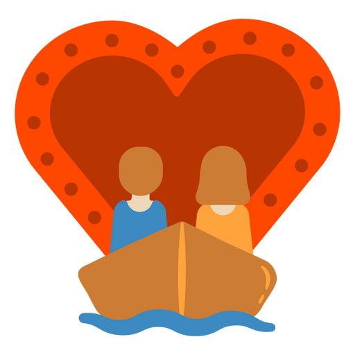 Ícones de circo plano de barco de amor Desenho PNG