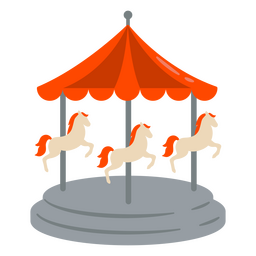 Carrousel flat circus icons