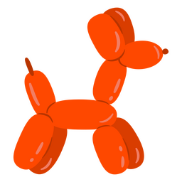 Dog balloon flat circus icons