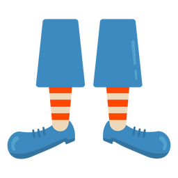 Clown shoes flat circus icons