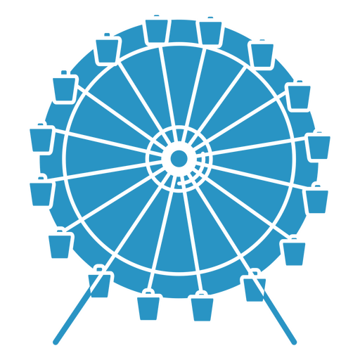 Giant wheel cut out blue circus icons PNG Design