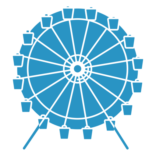 Roda gigante cortou ícones de circo azul Desenho PNG