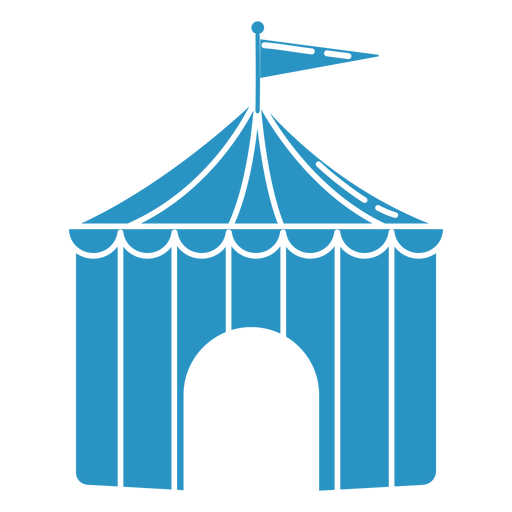 Zelt schnitt blaue Zirkusikonen aus PNG-Design