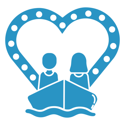 Barco de amor cortou ícones de circo azul Desenho PNG