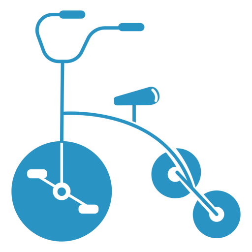 Tricycle cut out blue circus icons PNG Design