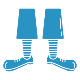 Sapatos de palhaço cortam ícones de circo azuis Desenho PNG