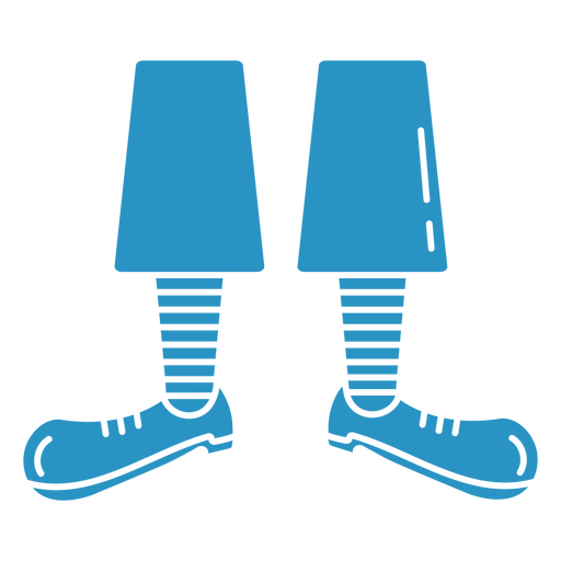 Clown shoes cut out blue circus icons PNG Design