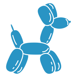 Dog balloon cut out blue circus icons PNG Design