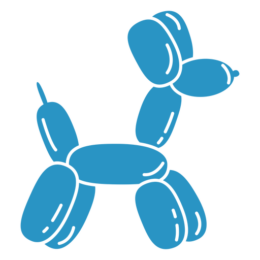 Balão de cachorro cortou ícones de circo azul Desenho PNG