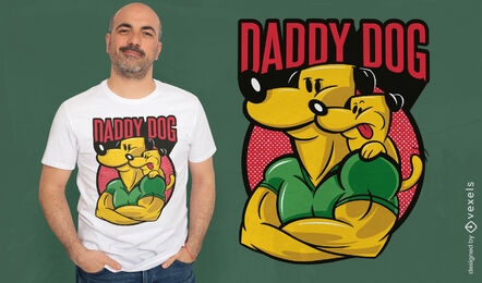 Diseño de camiseta de papá perro