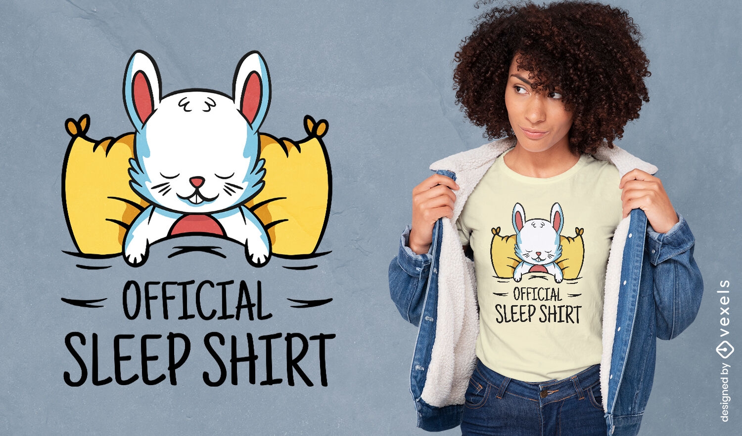 Dise?o oficial de camiseta de conejo para dormir.