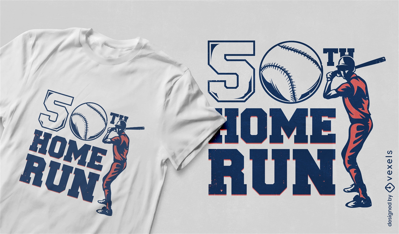 design de camiseta de aniversário de 50 home run