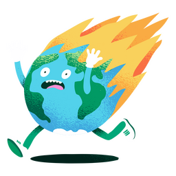 Earth day global warming cartoon character 