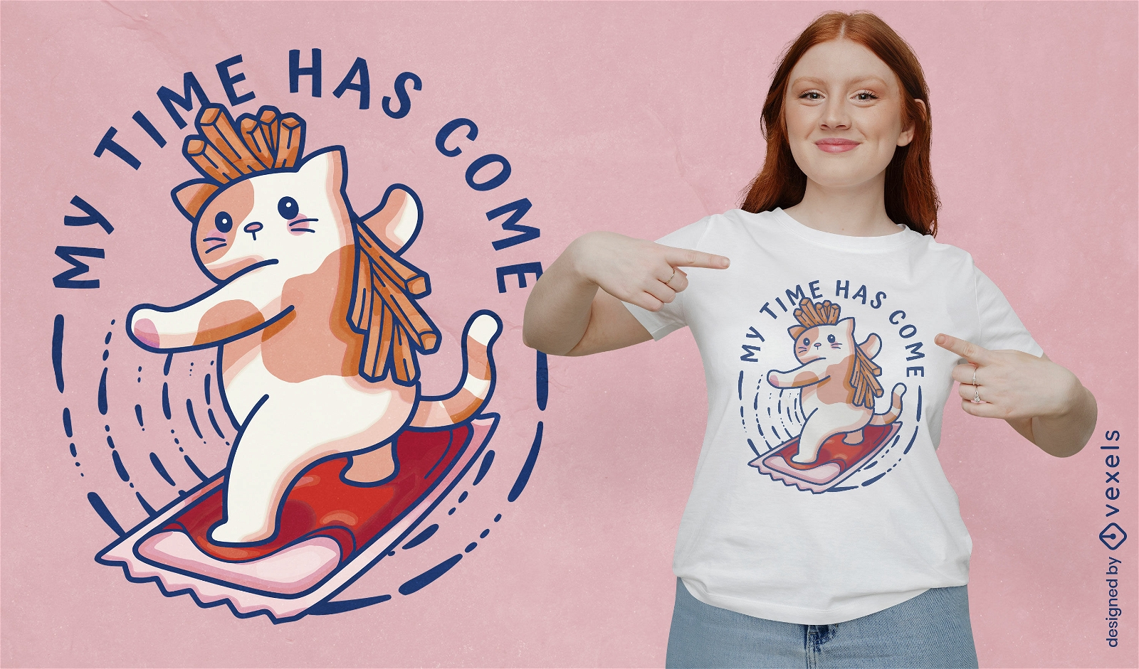 Cooles surfendes Katzen-T-Shirt Design