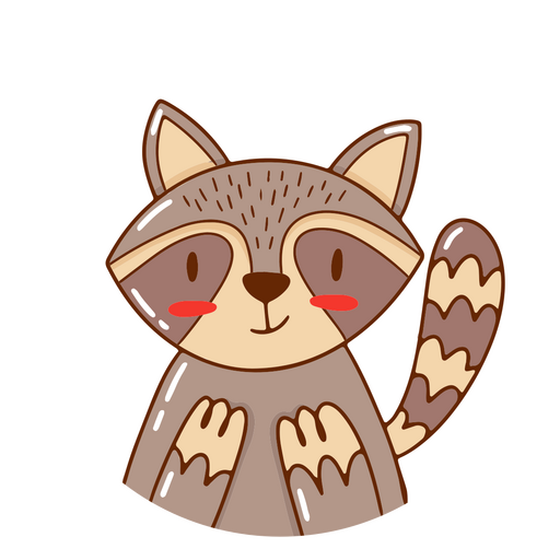 Cute raccoon forest animal PNG Design