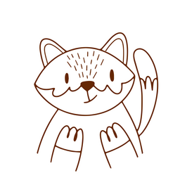 Cute fox forest stroke animal PNG Design