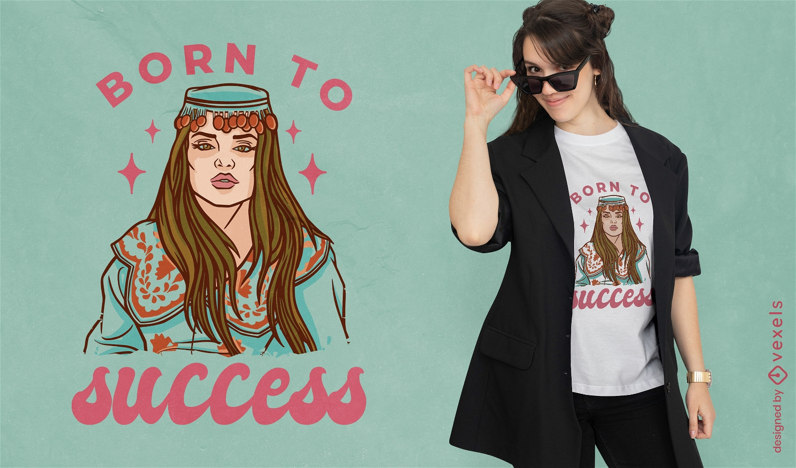 Born to success woman t-shirt design