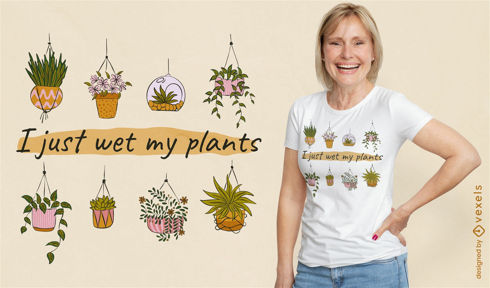Wet my plants gardening t-shirt design