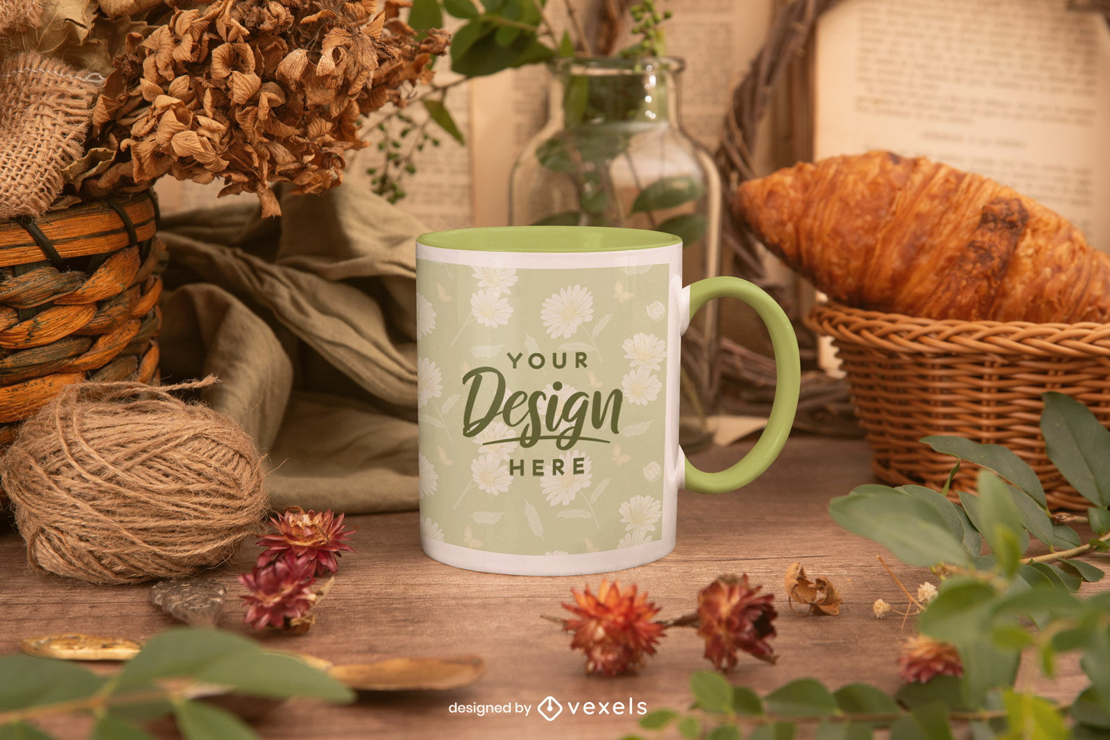 Vintage kitchen mug mockup