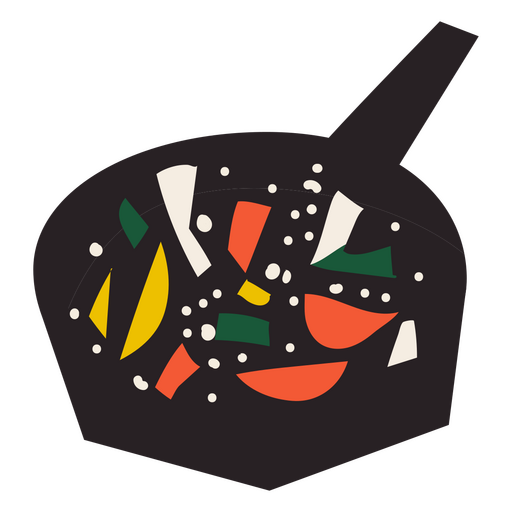 illustration of sautéed vegetables PNG Design