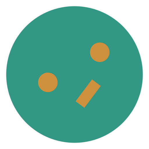 Grüner und orangefarbener Kreis mit einem Smiley darauf PNG-Design