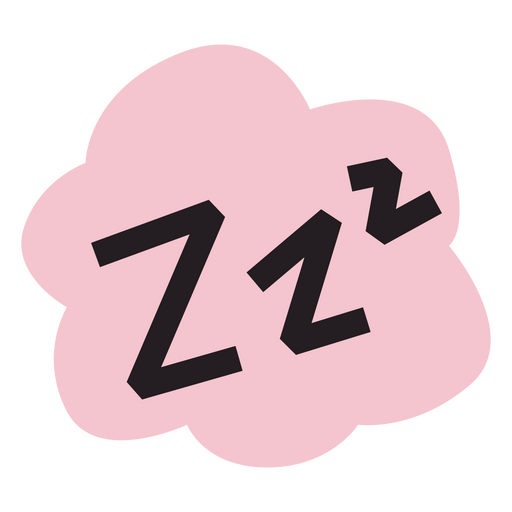 Nuvem rosa com a palavra zzz nela Desenho PNG