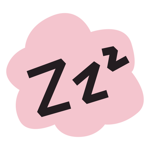 Pink cloud with the word zzz on it PNG Design