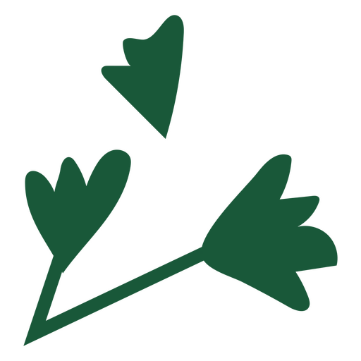 Grüner Stiel mit fallenden Blättern PNG-Design