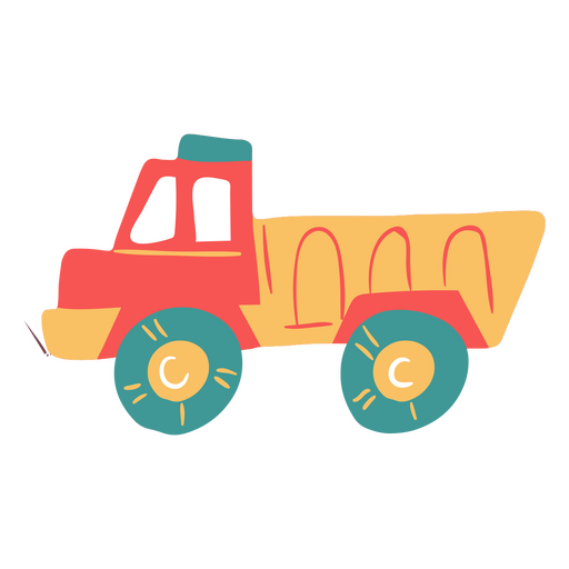 Colorful children's toy truck PNG Design