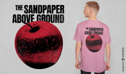 Camiseta pop art de comida de frutas de maçã vermelha psd