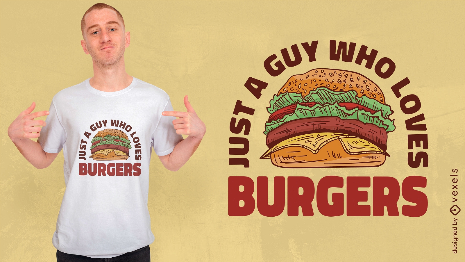 Design de camiseta com citação de amor de hambúrguer