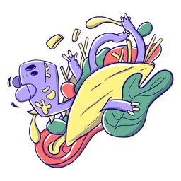 T-Rex envuelto en taco mexicano Diseño PNG
