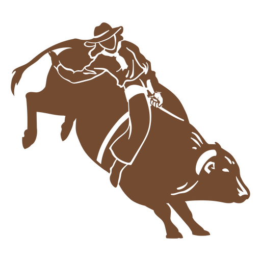 Cowboy bull ride cut out PNG Design