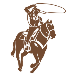 Cowboy horse ride rope cut out PNG Design