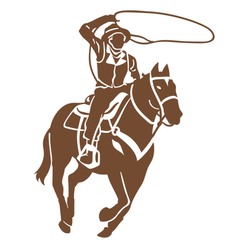 Cowboy horse ride rope cut out PNG Design