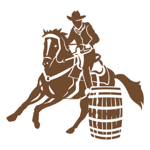 Corte de barril de paseo a caballo vaquero