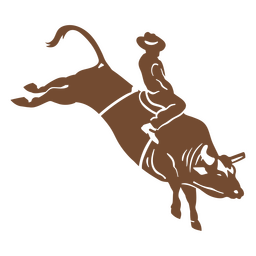 Cowboy touro oeste selvagem cortado Desenho PNG