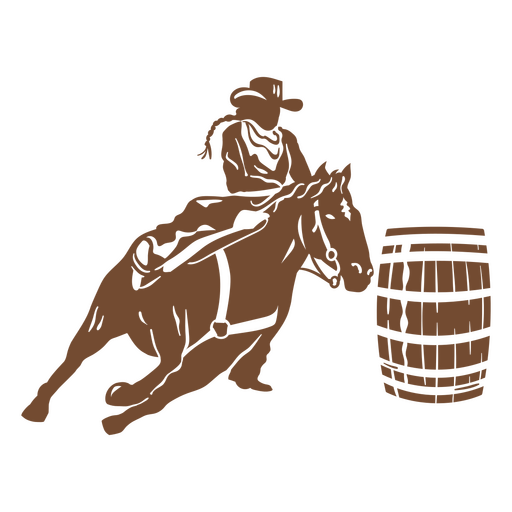 Cowboy horse barrel wild west cut out PNG Design