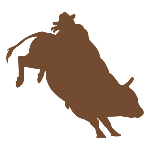 Bull ride cowboy wild west silhouette PNG Design