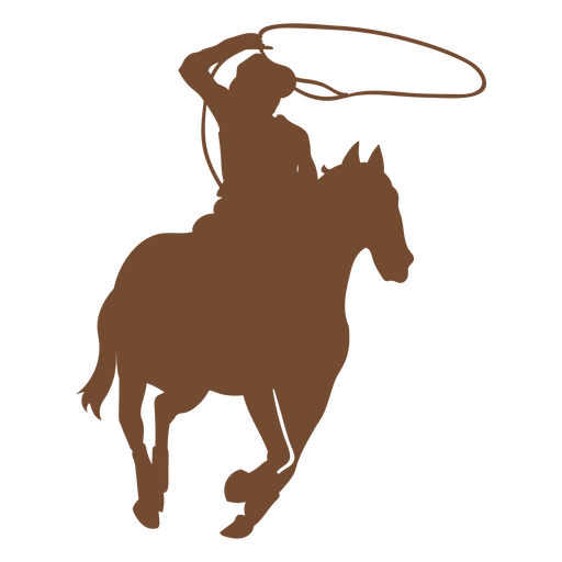 Horse ride cowboy rope wild west silhouette PNG Design