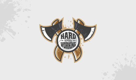 Design de modelo de logotipo de trabalho de eixos